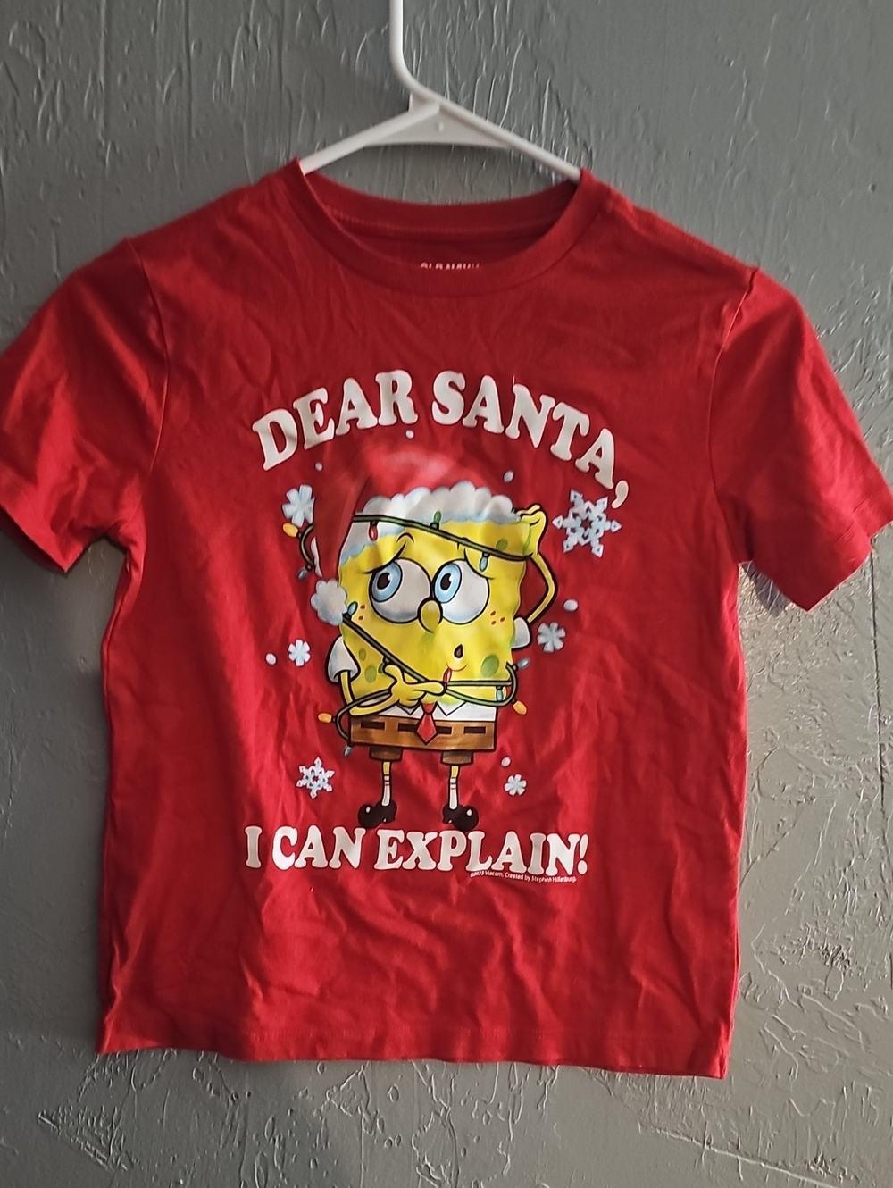 Old Navy Red SpongeBob Holiday Graphic Tee